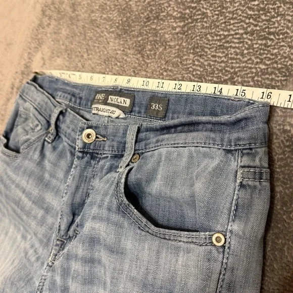 BKE Mens Nolan Straight Leg Light Wash Denim Jeans Size 33S - Picture 5 of 8